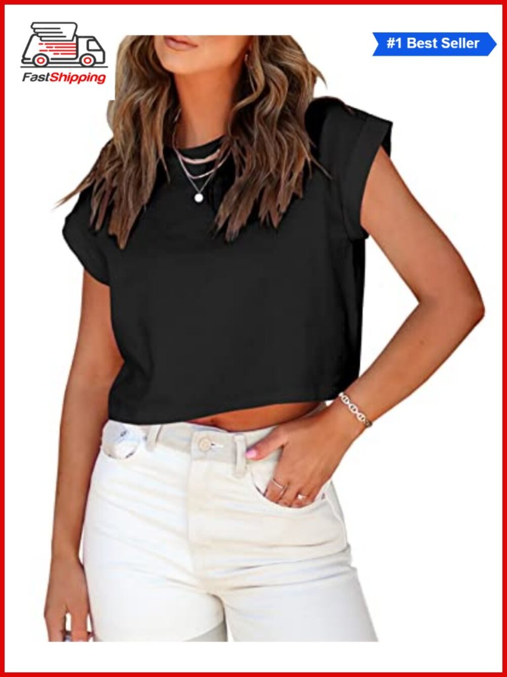 ✨ Womens Short Sleeve Cropped T-Shirt Rolled Dolman Sleeve Crop Top Casual
